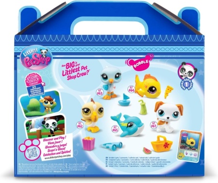 Set de Colecție Littlest Pet Shop Beach Besties 5-Pack, Conține 5 Mini Figurine Animale cu Cap Mobil Bobblehead, 7 Accesorii, Card de Colecție și Cod Virtual Digital pentru Joc Online - Img 6