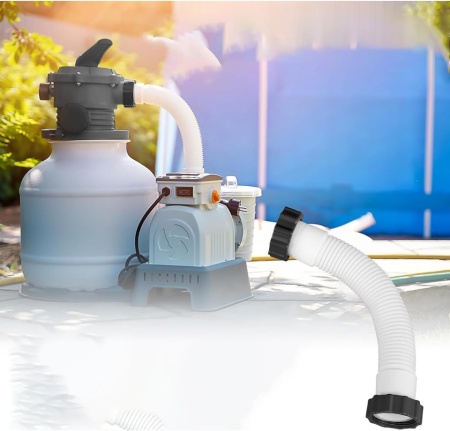 Set Furtun de Schimb cu Piuliță pentru Pompa de Piscină , Diametru 1.5 Inch (3.8 cm), Lungime 0.4 m, Alb - Img 7
