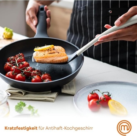 Set ustensile de bucătărie MasterChef, termorezistente și anti-zgâriere, pentru gătit și copt, non-stick, Gri - Img 6