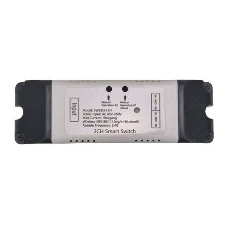 SmartWise 85V-250V AC Wi-Fi + eWeLink-Remote 2-gang smart relay switch, NO/NC, dry contact, momentary switch - Img 2
