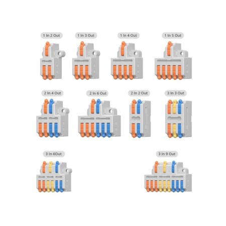 Sonoff D1-2 Quick Wire Splicing Connector Splitter (with 10 types, 54 pcs kit) - Img 2