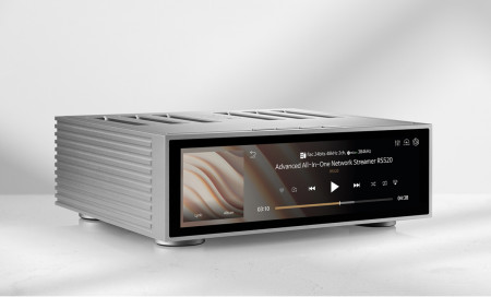 Streamer cu amplificare ROSE RS520 All-In-One, 2x250W, EQ parametric, Ecran Touch, Argintiu