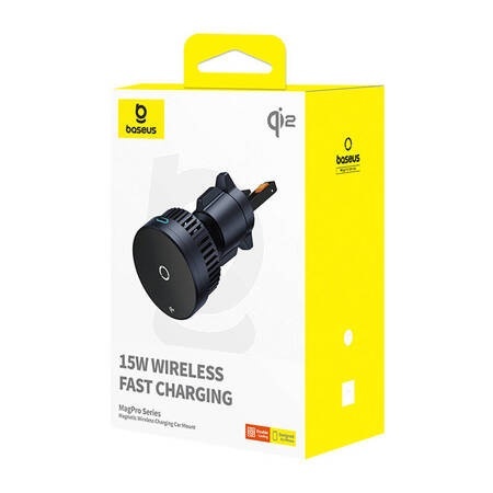 Suport auto Baseus MagPro cu încărcător inductiv Qi2.0 de 15W (negru) - Img 2