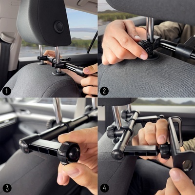Suport auto pentru telefon Wozinsky cu tetieră dublă, negru (WTHBK1) - Img 2