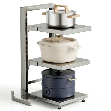 Suport oale cu 3 poltite etajate, culoare gri - Img 2