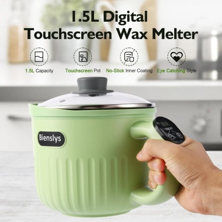 Topitor Digital pentru Ceară și Săpun 1.5L, Ecran Tactil Touchscreen, Termostat Reglabil 50–130°C, Înveliș Antiaderent Non-Stick, Cioc de Turnare Anti-Picurare, Aparat DIY Lumânări și Cosmetice - Img 5