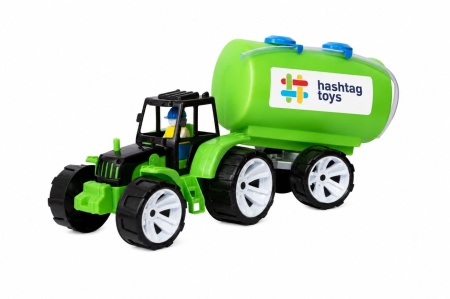 TRACTOR CU CISTERNA NEGRU VERDE - Img 2