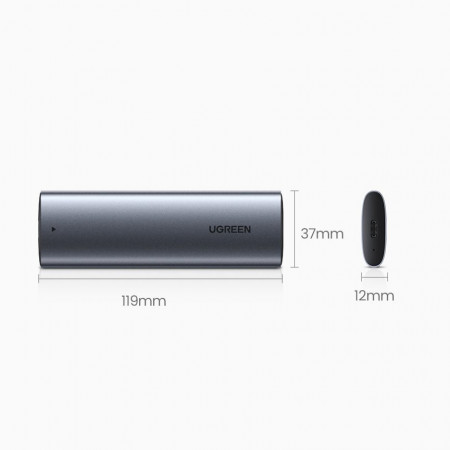Unitate SSD externa Ugreen M.2 USB 3.2 Gen 2 (SuperSpeed USB 10 Gbps) + cablu USB Type C 0,5m gri(CM400 10902) - Img 8