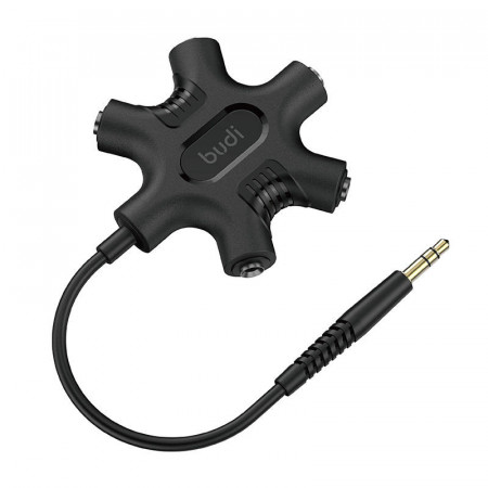 Adaptor Budi Rockstar AUX mini jack 3,5 mm la 5x mini jack 3,5 mm (negru)