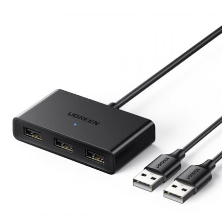 Adaptor switch Ugreen USB 2 intrari - 3 iesiri negru (CM409)