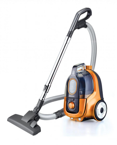 Aspirator fara sac Heinner HVC-V750OR, 750 W, 2.2 l, Filtrare ciclonica, Filtru Hepa dublu 13, Negru / Portocaliu