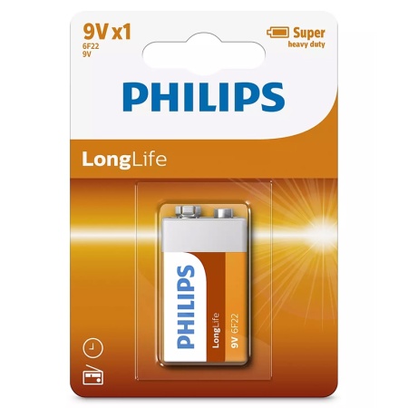 BATERIE PHILIPS 9V 6F22 LONGLIFE B1 BLISTER PHILIPS - Img 2