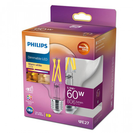 Bec LED Philips Classic G93, putere regl