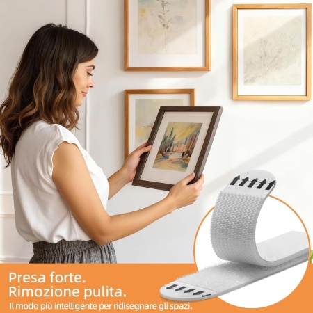 Benzi Dublu Adezive pentru Fixare Tablouri Trilancer, 20 Perechi, Fără Cuie sau Găuri, Îndepărtare Fără Urme pe Perete, Include Nivelă cu Bulă, pentru Rame Foto, Oglinzi și Decorațiuni - Img 3