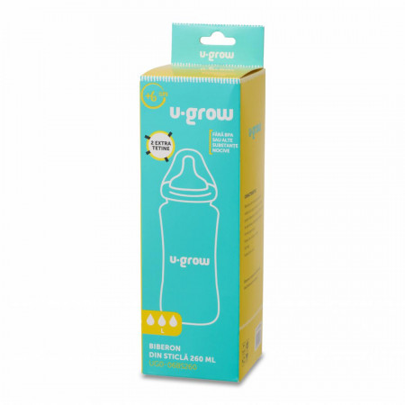 Biberon de sticla 260 ml+2 tetine extra - Img 3