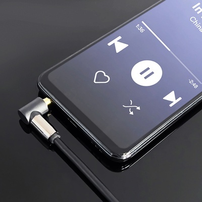Cablu AUX Wozinsky unghi drept (mascul-mascul) mini jack 2m negru - Img 6