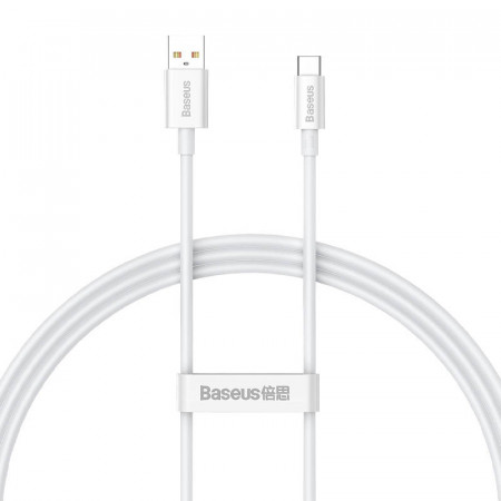 Cablu Baseus Superior Series USB la USB-C, 100 W, PD, 1 m (alb)