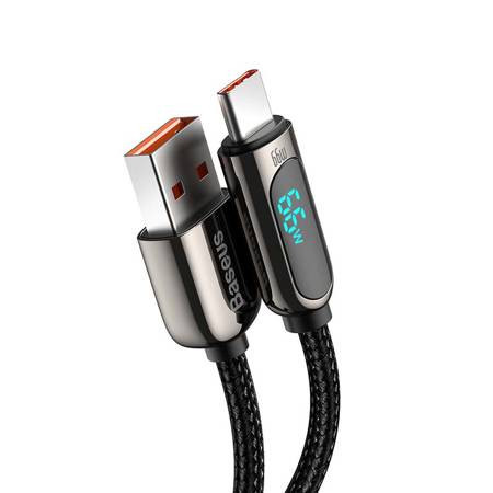 Cablu cu afisare Baseus USB la tip C, 66 W, 2 m (negru) - Img 6