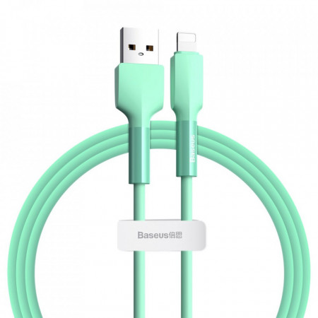 Cablu de date din silicagel, Baseus USB - Lightning, 2,4A 1 m 480 Mbps green (CALGJ-06)