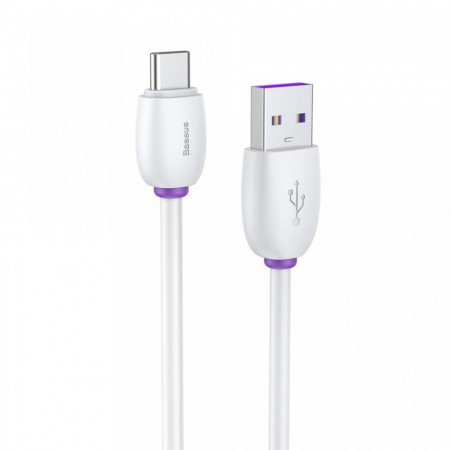 Cablu de date si incarcare , Baseus Purple Ring HW Quick Charger Usb la USB Type C 40W 1m Alb - Img 3