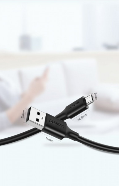 Cablu de date UGREEN USB la micro USB 2A - 1m negru - Img 3