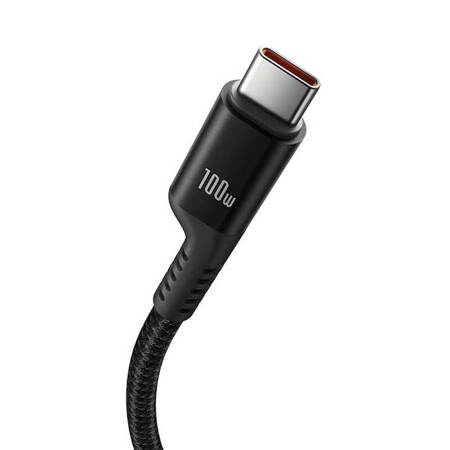Cablu de incarcare rapida USB-C la USB-C Baseus Fish-Eye 100W, 1m (negru) - Img 4