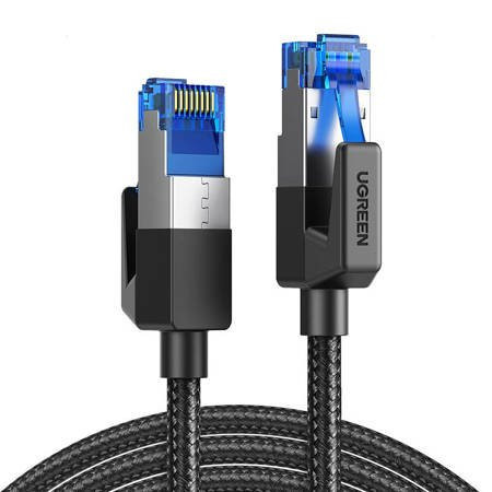 Cablu Ethernet RJ45 UGREEN NW153 Cat 8 F/FTP Braid 1m (negru)