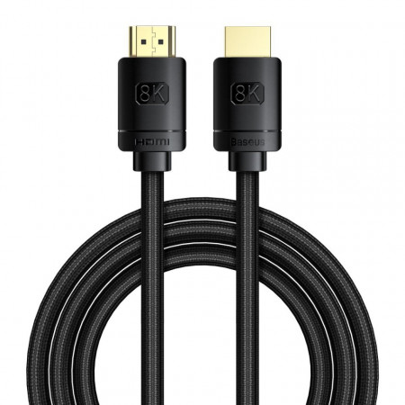 Cablu HDMI 2.1 Baseus High Definition Series, 8K 60Hz, 3D, HDR, 48Gbps, 2m (negru)