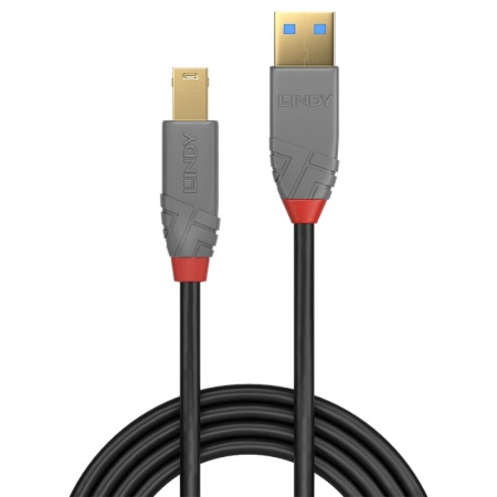Cablu Lindy 2m USB 3.0 Typ A to B, Anthr - Img 5