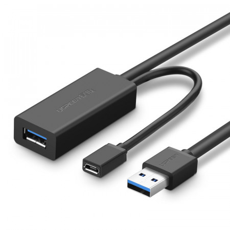 Cablu prelungitor activ Ugreen active USB 3.2 Gen 1 (USB 3.0, USB 3.1 Gen 1) 10m black (US175)