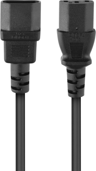 Cablu Prelungitor de Alimentare 230V PremiumCord KPS05, Lungime 0.5m, Conectori IEC 320 C13 Mamă la IEC 320 C14 Tată, Secțiune 3x0.75 mm², Culoare Neagră - Img 6