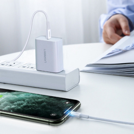 Cablu Ugreen MFi USB Type C - Lightning 3A 0.5m white (US171) - Img 5