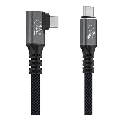 Cablu USB-C Thunderbolt 4 Wozinsky WPS2-UY41S, unghiular, 240W, 2m - Negru - Img 6