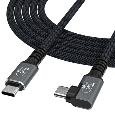 Cablu USB-C Thunderbolt 4 Wozinsky WPS3-UY41S, 240W, 1m, 4K, înclinat - Negru - Img 5