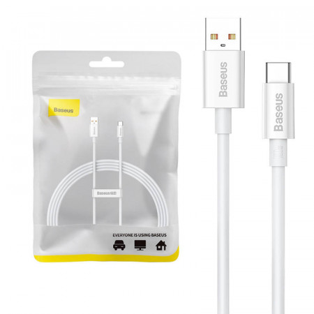 Cablu USB la USB-C Baseus Superior 100W 1,5 m (alb)
