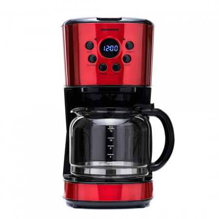 Cafetiera digitala Heinner HCM-1500RDIX, 900 W, 1.5 L, Timer, Display Led, fara BPA, Rosu/Negru - Img 2