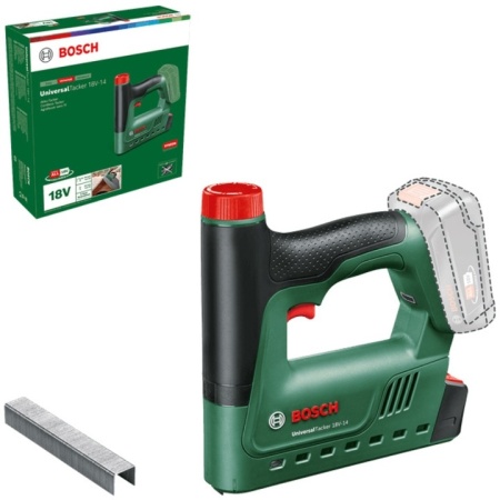 Capsator pe acumulator Bosch UniversalTacker 06032A7000, 18 V, 30 capse/min, capse de 11.4 mm, 14 mm cuie, 1000 capse tip 53, fara acumulator/incarcator - Img 2