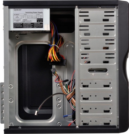 Carcasa Spacer, New Mercury, ventilor 12cm, HD audio, ATX Mid-Tower,sursa 500W Black - Img 13
