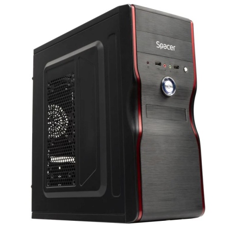 Carcasa Spacer, New Mercury, ventilor 12cm, HD audio, ATX Mid-Tower,sursa 500W Black - Img 15
