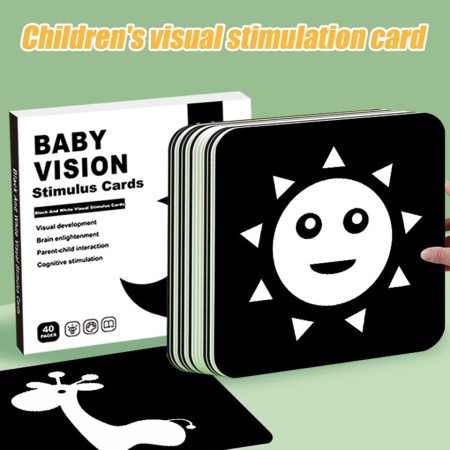 Carduri Educative pentru Stimularea Vizuală și Cognitivă a Bebelușilor, Cartonașe Flashcard Senzoriale cu Colțuri Rotunjite, Vârsta 0–3 Ani - Img 4