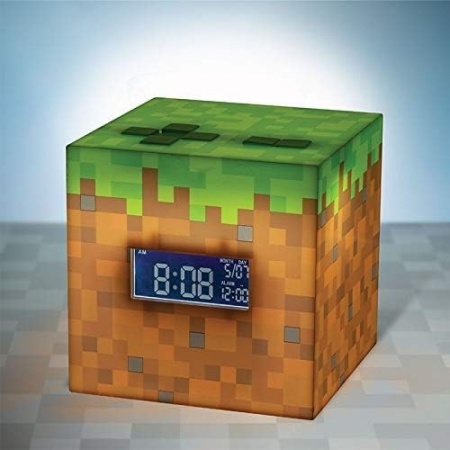 Ceas Deșteptător / Alarmă Paladone Minecraft cu Sunete Oficiale din Joc și Lumină de Noapte, Culoare Verde (Green) - Img 2