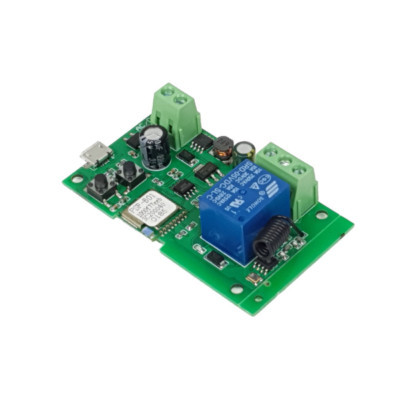 Comutator cu releu inteligent SmartWise 5V-32V cu 1 banda, cu contact uscat si comutator momentan, compatibil eWeLink / Sonoff, Wi-Fi + RF - Img 2