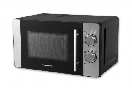 Cuptor cu microunde Heinner HMW-20MBKSS, 20 l, 700 W, Mecanic, Timer, Negru/Inox
