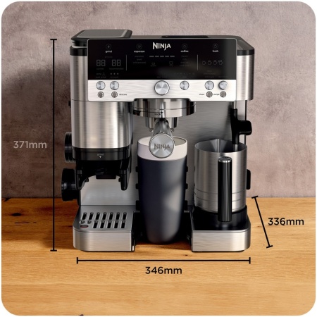 Espressor semi-automat 3in1 Ninja Luxe Café Premier ES601EU, 1650W, Cold Brew, rasnita incorporata cu 25 trepte de macinare, Barista Assist, cantar incorporat, recipient de spumare cu tel integrat, autocuratare a sistemului de spumare, inox - Img 5