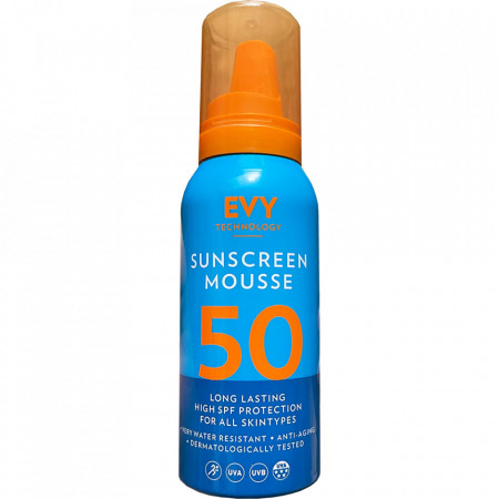 EVY TECHNOLOGY Sunscreen Mousse Crema de fata si corp spuma cu SPF 50 Unisex 100 ml