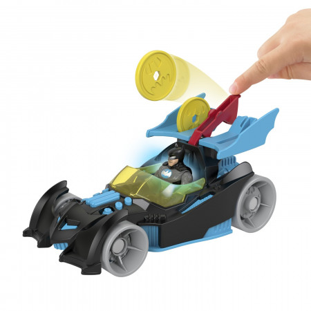 FISHER PRICE IMAGINEXT DC SUPER FRIENDS VEHICUL CU FIGURINA BATMAN CU COSTUM GRI - Img 2