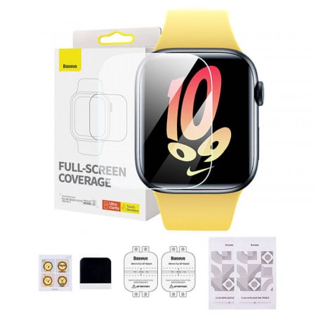 Folie de protectie Baseus de 44 mm pentru AP Watch 4/5/6/SE/SE 2, transparenta - Img 1