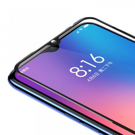 Folie din sticla full screen 3D curbata cu margini moi, Baseus, pentru Xiaomi Mi 9, 0.3 mm, negru - Img 2