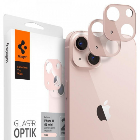 Folie protectie camera SPIGEN OPTIK.TR CAMERA PROTECTOR 2-PACK IPHONE 13 Mini / 13 Pink