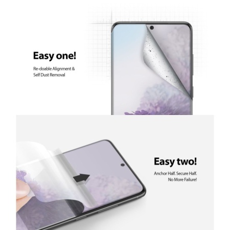 Folie protectie TPU Case friendly Ringke Dual Easy compatibila cu Samsung Galaxy S20 Ultra 2Pack - Img 3